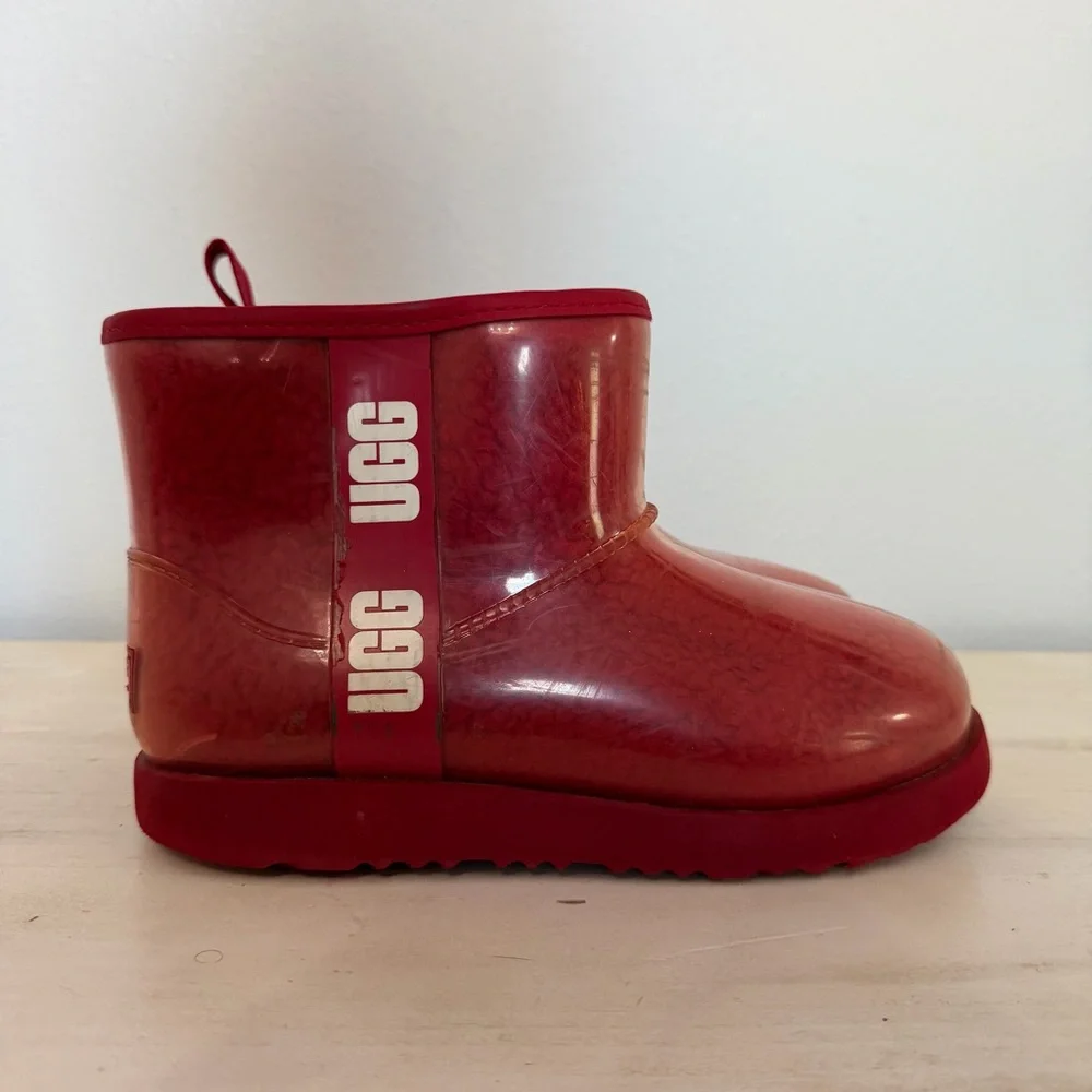 Ugg Red Classic Clear Mini Boots